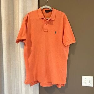 Polo Ralph Lauren Men's Orange Polo Cotton Preppy Shirt, Size XL